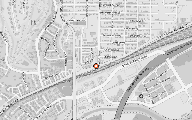 Map showing WLF Club at 5724 W Vickery Blvd, Fort Worth